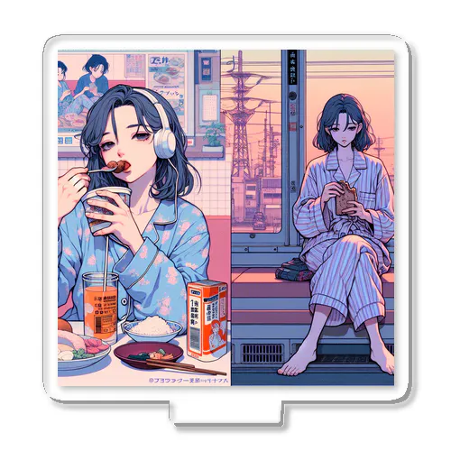夜更けの食卓と帰り道 Acrylic Stand