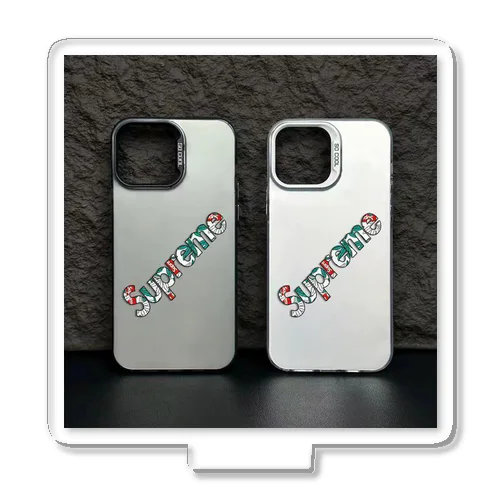 人気 Supreme iPhone16 Pro Maxケース银光 シュプリーム iPhone16プロカバー かわいい Acrylic Stand