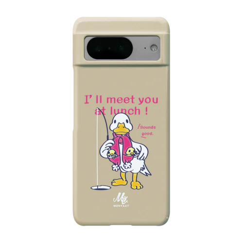 CT76あひるのおひるさんのサカナ釣り*ブラウン Android Smartphone Case