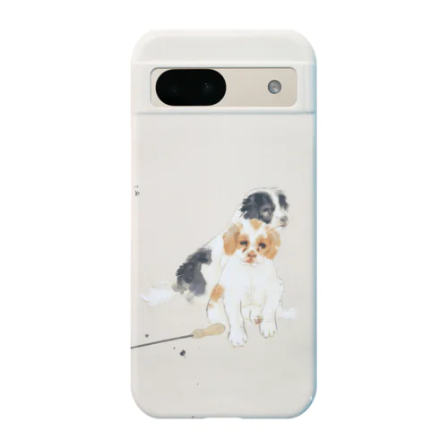 日本画　竹内栖鳳作「炉辺」犬スマホケース Android Smartphone Case