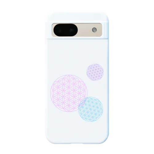 フラワーオブライフ【幸運、運気アップ】iPhoneケース かわいい人気パステルカラー Android Smartphone Case