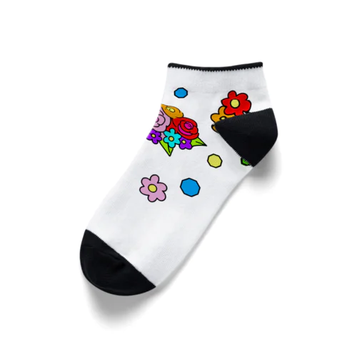 カラフル フラワー　花色 Ankle Socks