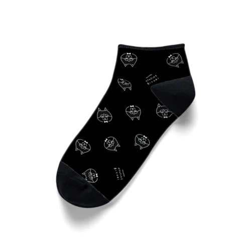 おしゃれは足元からにゃ！黒 「猫支配人 コタロウ」 Ankle Socks