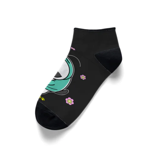 あいLOVEブーちゃんぺこりソックス（ブラック） Ankle Socks