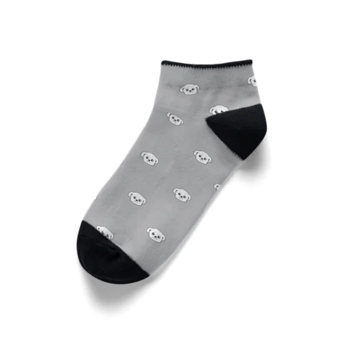 こいぬがいっぱい総柄ソックス(きゅん)グレーver Ankle Socks