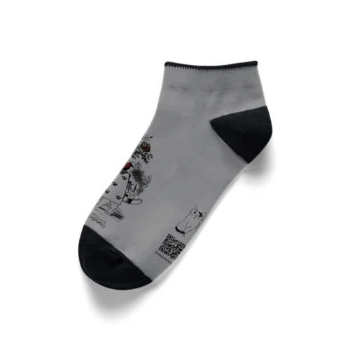 トランプ猫兵（グレー） Ankle Socks