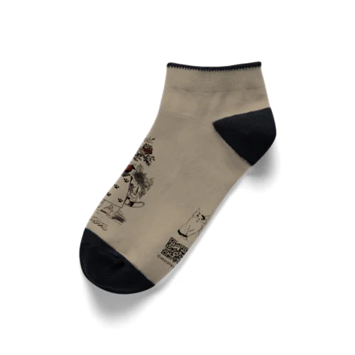 トランプ猫兵（ベージュ） Ankle Socks