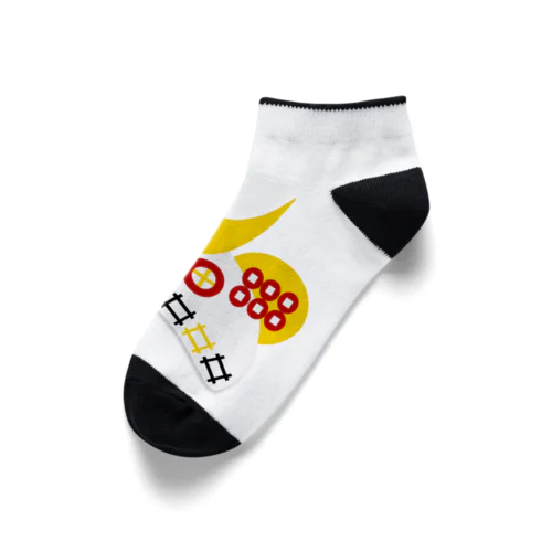 クマ兜　六文銭　白ver Ankle Socks