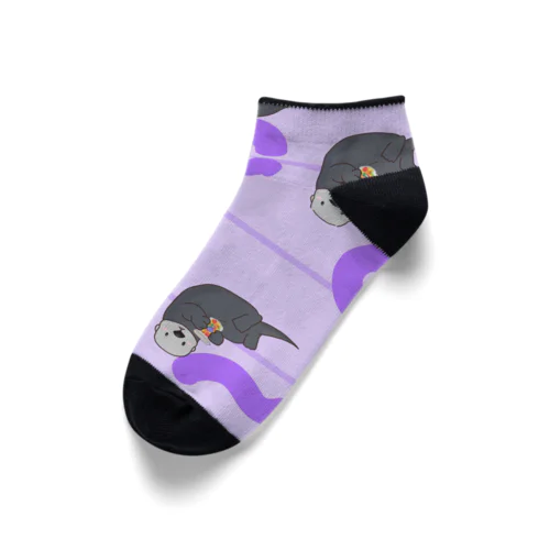 ラッコピクルスGRAY〖PURPLE〗 Ankle Socks