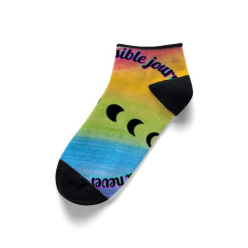 満ち欠ける月rainbow Ankle Socks