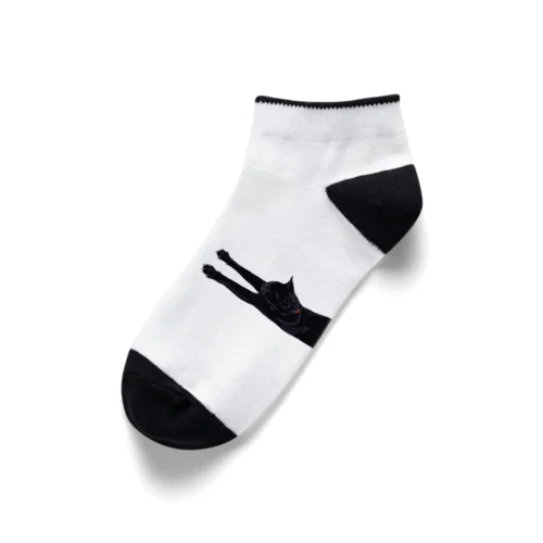 向き合う黒猫 Ankle Socks