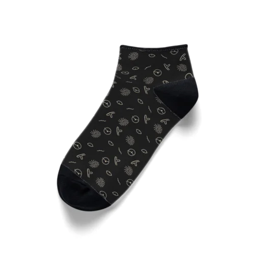 HAKUTAKU モノグラム black  Ankle Socks