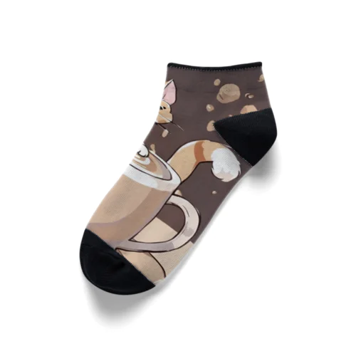 のほほんカプチーノ猫🐱 Ankle Socks