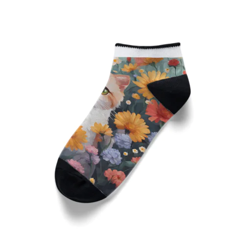 ロココFLOWERキャットコスモス Ankle Socks