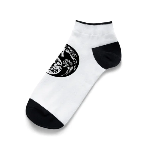 陰陽二連髑髏 旋転（オリジナル家紋シリーズ） Ankle Socks