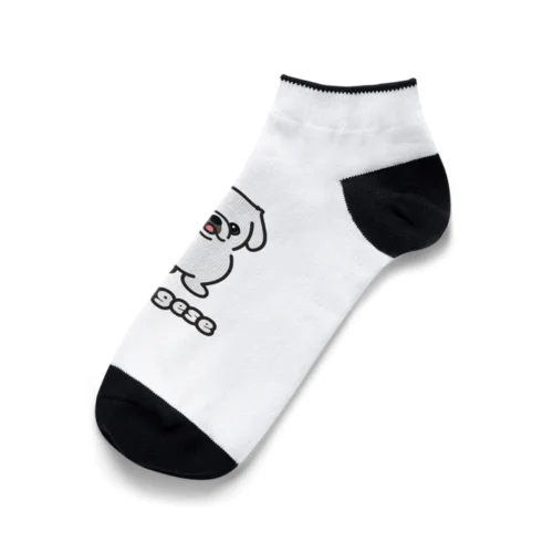 ペキニーズ・ホワイト（サマーカット）（全身） Ankle Socks