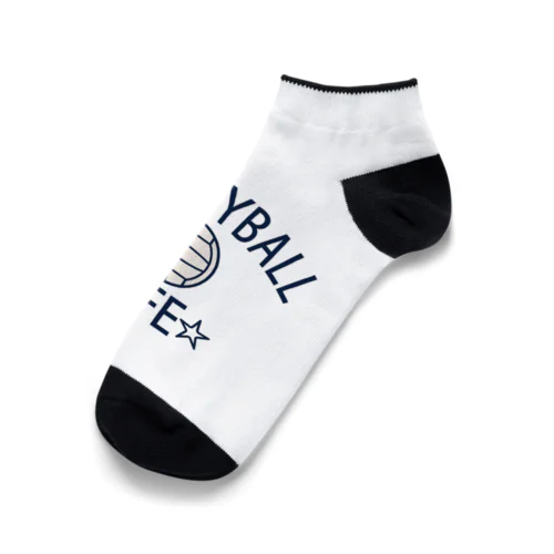 バレーボール(volleyball)アイテム・デザイン・チームTシャツ・クラブTシャツ・排球・はいきゅう・得点・ボール・選手・ポジション・部活・スポーツ・シンプル・かっこいい・かわいい・チームワーク Ankle Socks