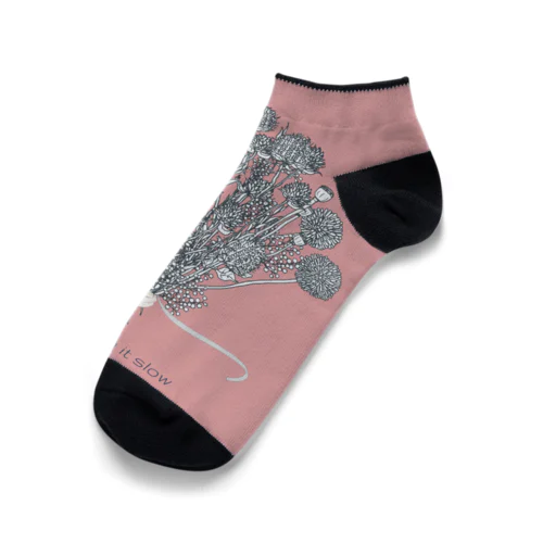 ドライフラワー　pink Ankle Socks