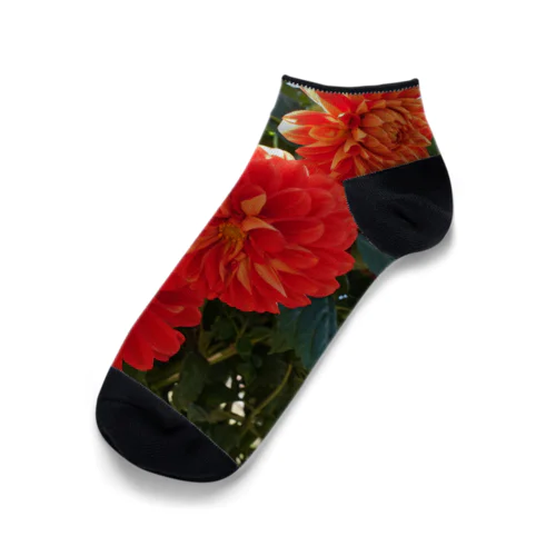 flower orange Ankle Socks