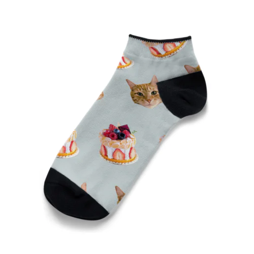 ネコとケーキ Ankle Socks