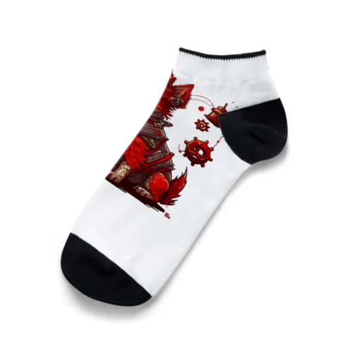 Steampunk Red Dog Ankle Socks