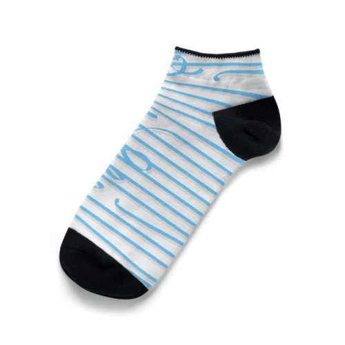 Blue Stripes Ankle Socks