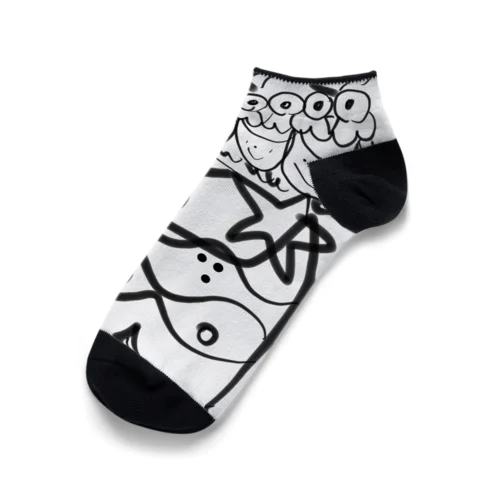 ふくろうとねこ Ankle Socks