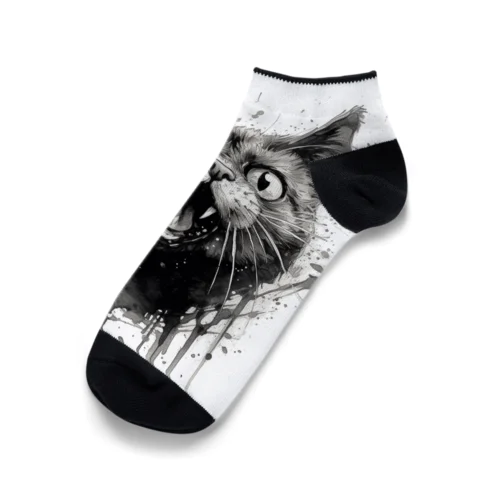 うみねこ　化け猫　白黒 Ankle Socks