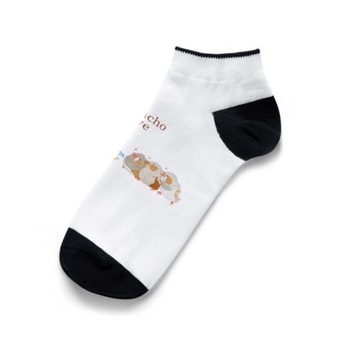 キンカチョウのネモフィラデザイン Ankle Socks