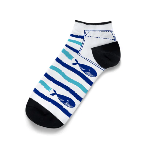 くじらボーダー Ankle Socks