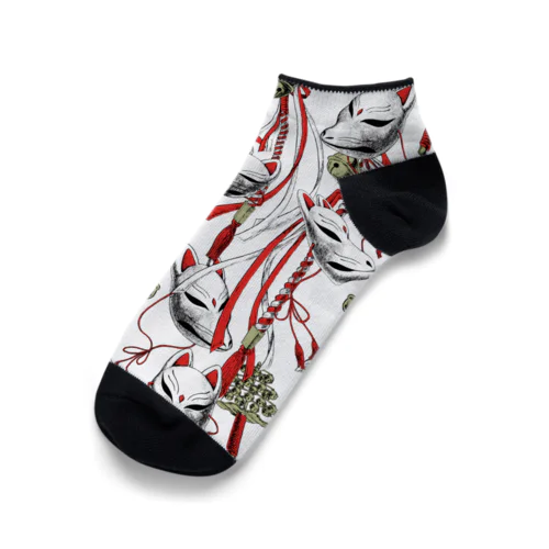 狐面祝言柄WH Ankle Socks