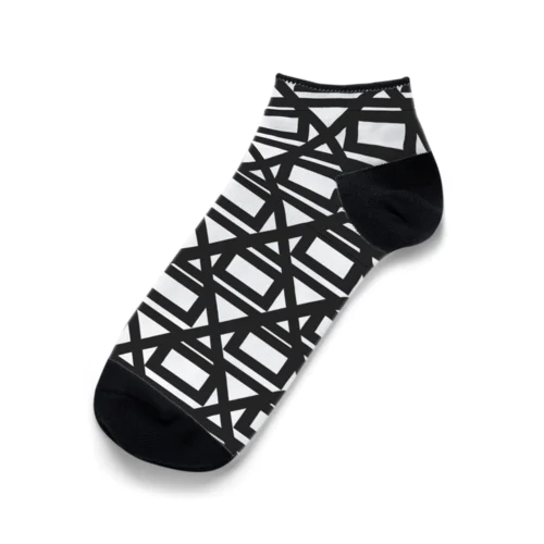 合パターン 黒(Ai Pattern Black) Ankle Socks