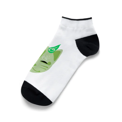 焔火ぎつね　緑 Ankle Socks