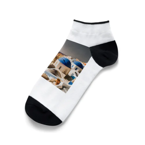 おしゃれな街！サントリーニ島 Ankle Socks