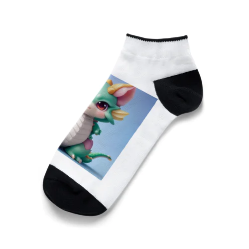 もふもふ村のグリーンドラゴン Ankle Socks