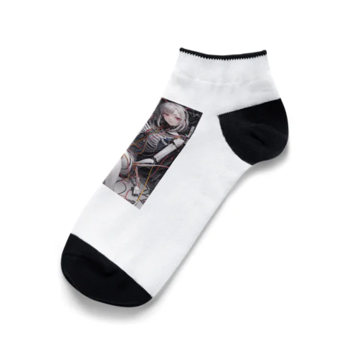 メカニカルシンセゾンビガールのイラストのグッズ Ankle Socks