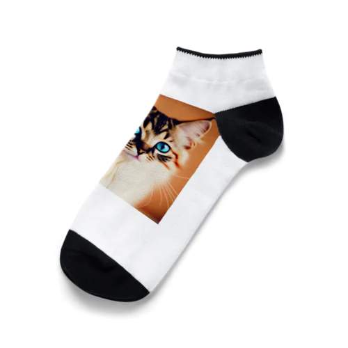 可愛いネコ　ブルーアイズ Ankle Socks
