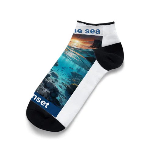 夕暮れの海の底！Under the SEA at sunset Ankle Socks