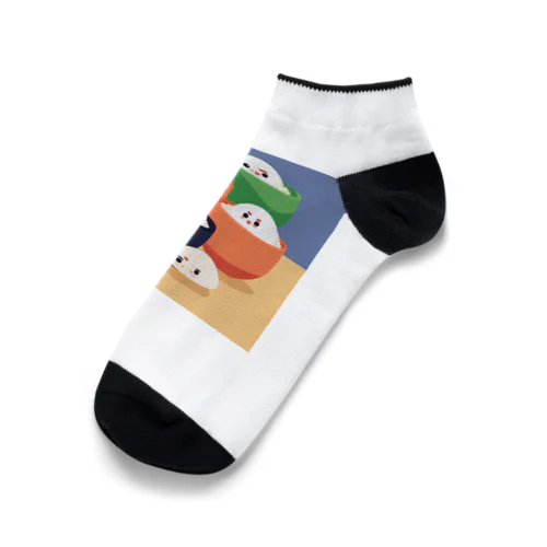 かわいいおにぎりのイラストのグッズ Ankle Socks