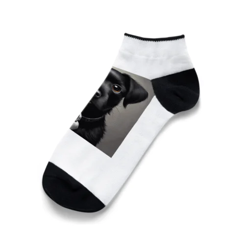 かわいい黒い犬 Ankle Socks