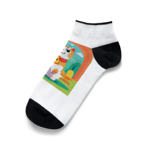 愛くるしい招き猫 Ankle Socks