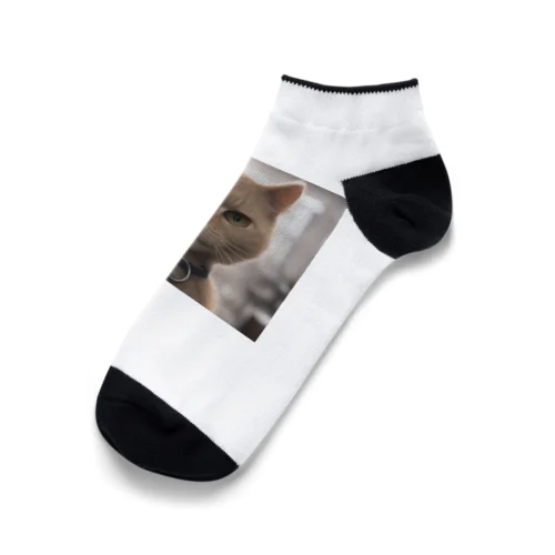 ビックフォト茶虎模様猫 Ankle Socks