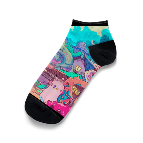 ハチャメチャモンスターの町 Ankle Socks