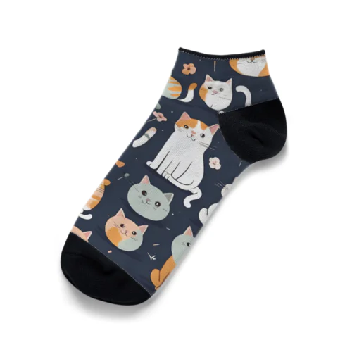 ほっこり猫イラストグッズ Ankle Socks