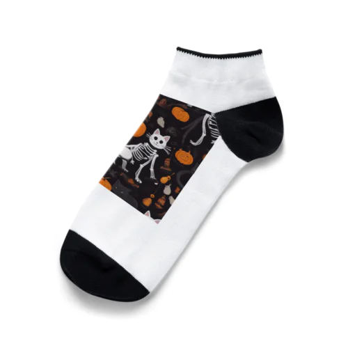 【ハロウィン】スケルトンキャット Ankle Socks