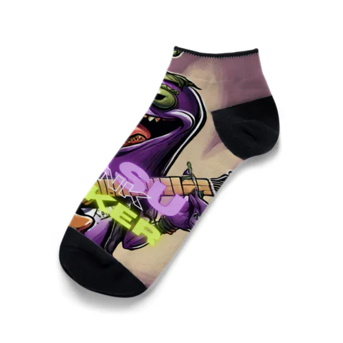 🍆 ベジロック「ナスくん」 🎸✨ Ankle Socks