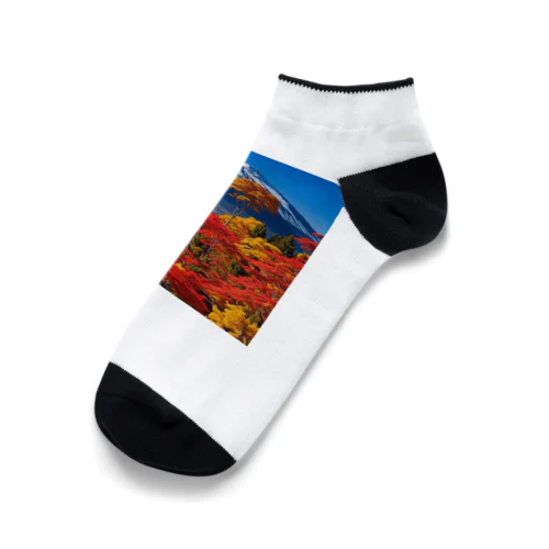 秋晴れの空/富士山/色鮮やかな紅葉 Ankle Socks