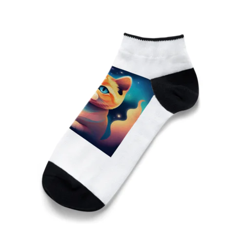 夜空を見つめる猫 Ankle Socks