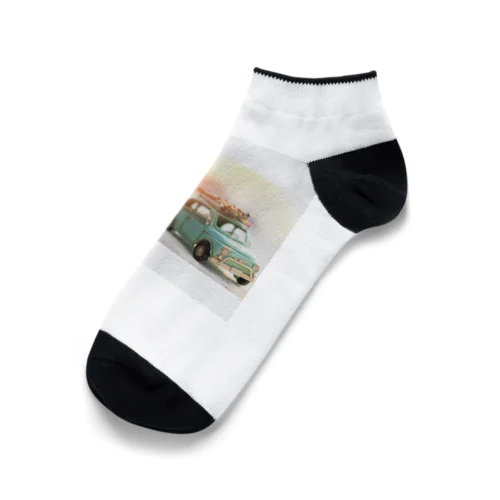 レトロなクラシックカー Ankle Socks