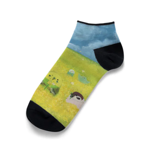 菜の花畑インコたち Ankle Socks